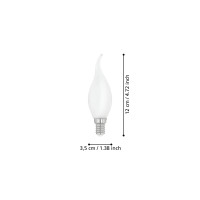 Produktbild för Eglo - LED-glödlampa med filament - form: CF35 - E14 - 4 W - varmt vitt ljus - 2700 K - vit