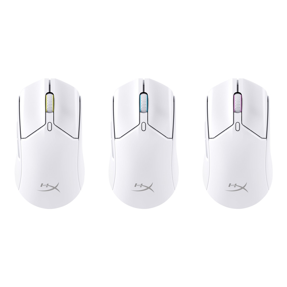 Produktbild för HyperX Pulsefire Haste 2 - mus - 2.4 GHz, Bluetooth 5.0, USB - vit