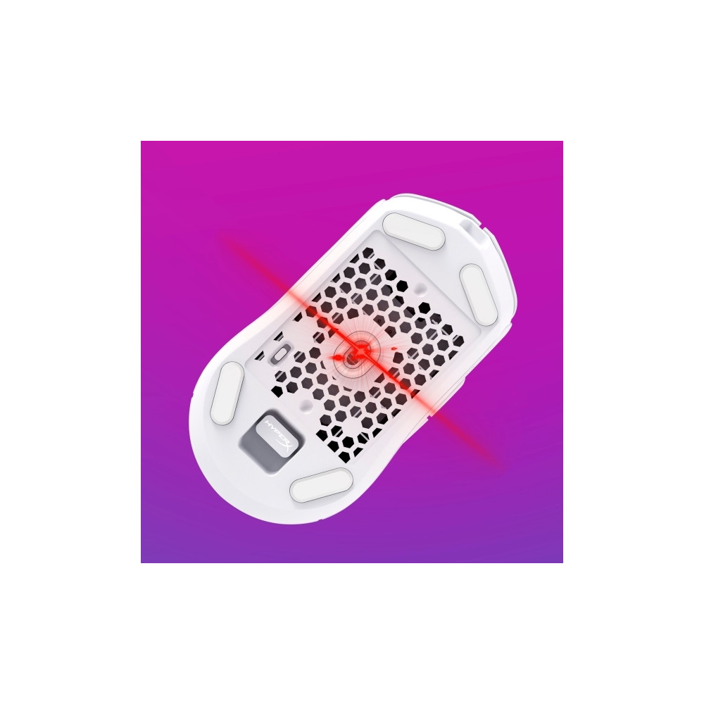 Produktbild för HyperX Pulsefire Haste 2 - mus - 2.4 GHz, Bluetooth 5.0, USB - vit