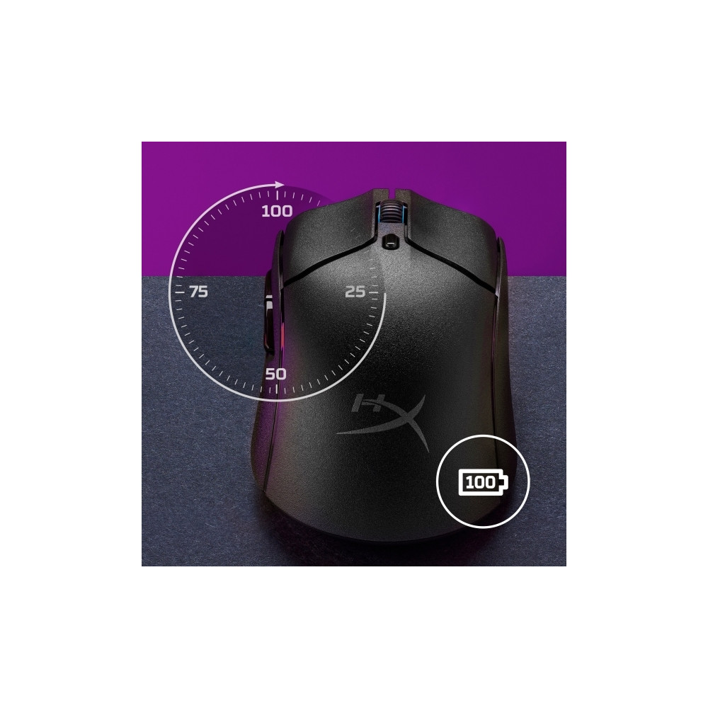 Produktbild för HyperX Pulsefire Haste 2 - mus - 2.4 GHz, Bluetooth 5.0, USB - vit