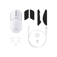 Produktbild för HyperX Pulsefire Haste 2 - mus - 2.4 GHz, Bluetooth 5.0, USB - vit