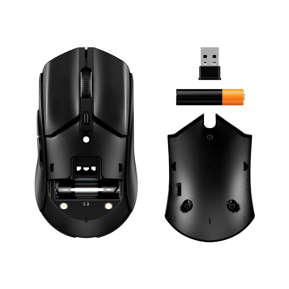 Produktbild för HyperX Pulsefire Haste 2 - mus - 2.4 GHz, Bluetooth 5.2, USB 2.0 - svart