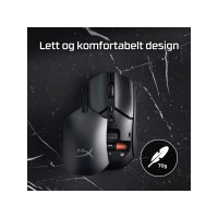 Produktbild för HyperX Pulsefire Haste 2 - mus - 2.4 GHz, Bluetooth 5.2, USB 2.0 - svart