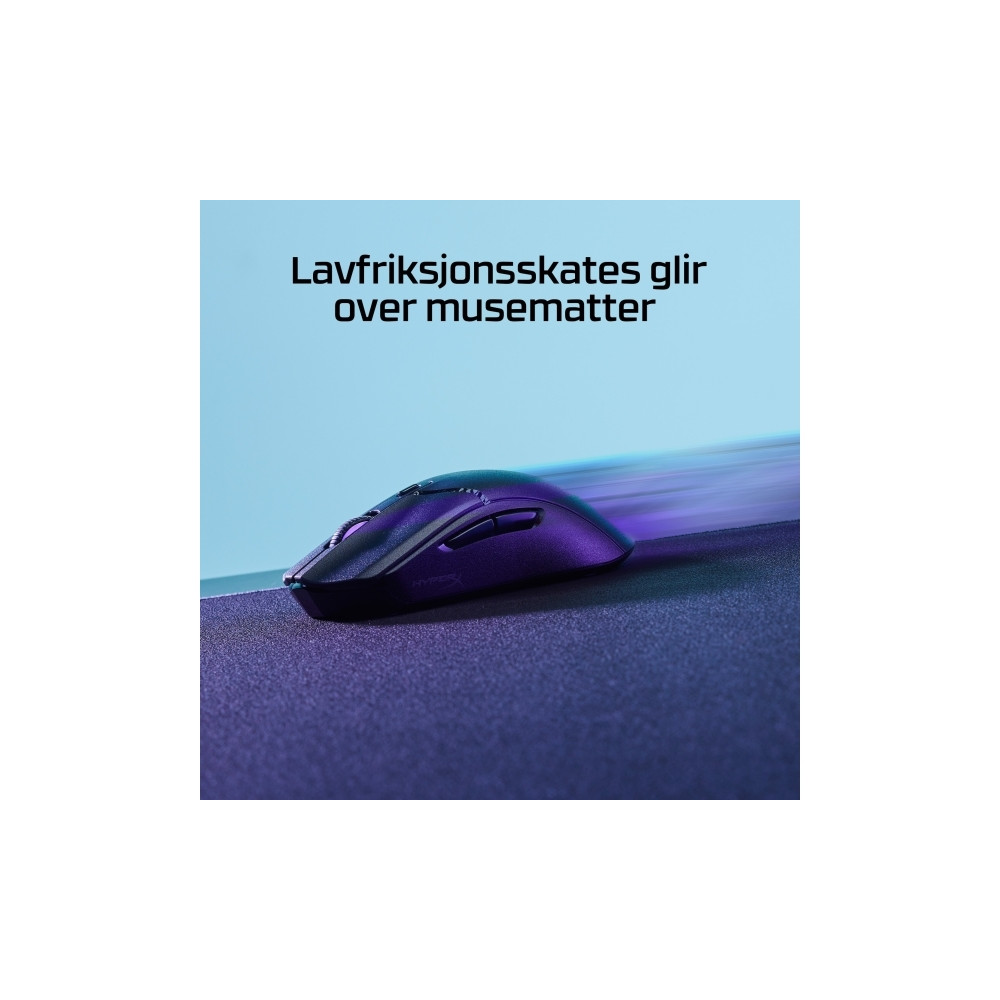 Produktbild för HyperX Pulsefire Haste 2 - mus - 2.4 GHz, Bluetooth 5.2, USB 2.0 - svart