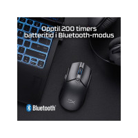 Produktbild för HyperX Pulsefire Haste 2 - mus - 2.4 GHz, Bluetooth 5.2, USB 2.0 - svart