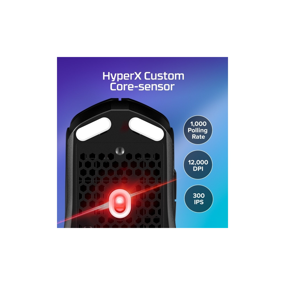 Produktbild för HyperX Pulsefire Haste 2 - mus - 2.4 GHz, Bluetooth 5.2, USB 2.0 - svart