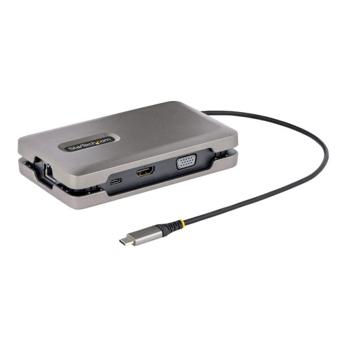 StarTech.com StarTech.com USB-C Multiport Adapter with USB-C DP Alt Mode Video Output / 4K HDMI 2.0 / VGA, USB-C Dual Monitor Docking Station, 100W PD Pass-Through, USB Type C Mini Dock/MST Adapter Hub - 2x USB-A 10Gbps, GbE (DKM31C3HVCPD) - dockningsstation - USB-C 3