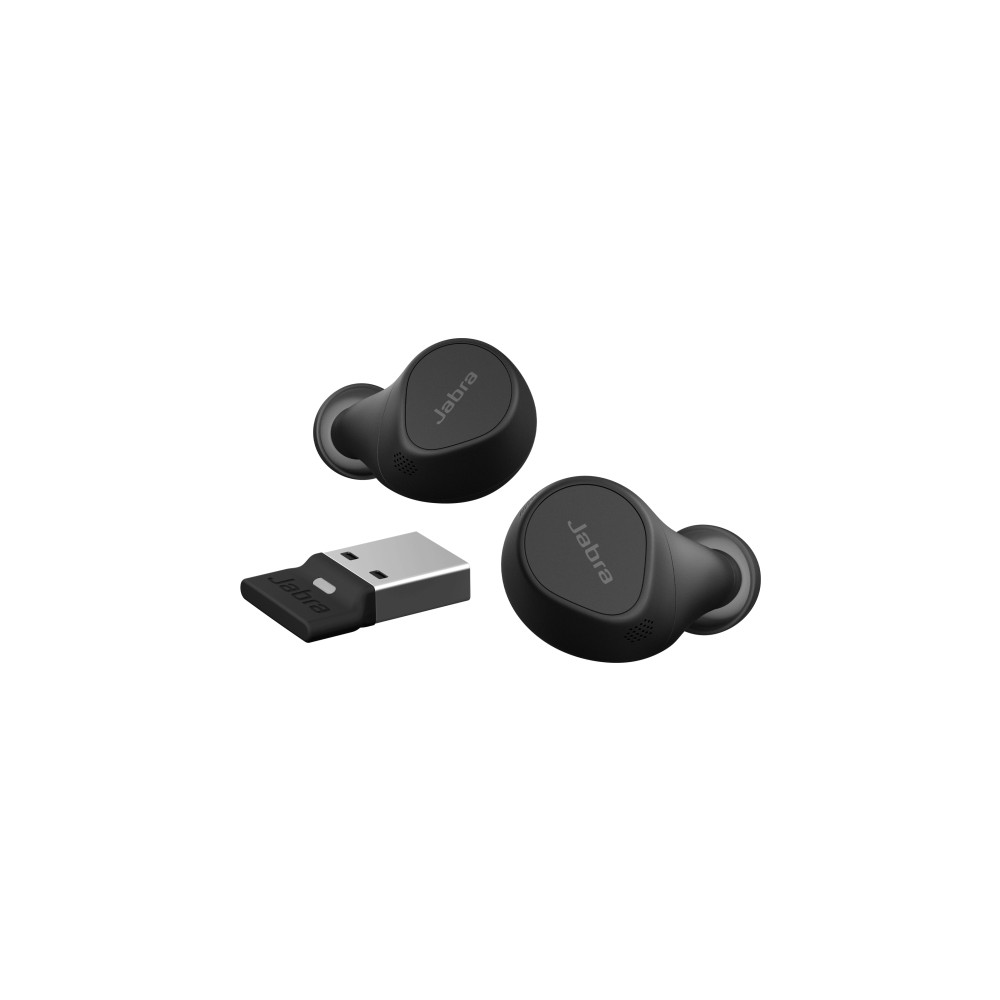 Produktbild för Jabra Evolve2 Buds MS - True wireless-hörlurar med mikrofon - USB-A via Bluetooth-adapter