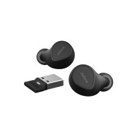Produktbild för Jabra Evolve2 Buds MS - True wireless-hörlurar med mikrofon - USB-A via Bluetooth-adapter