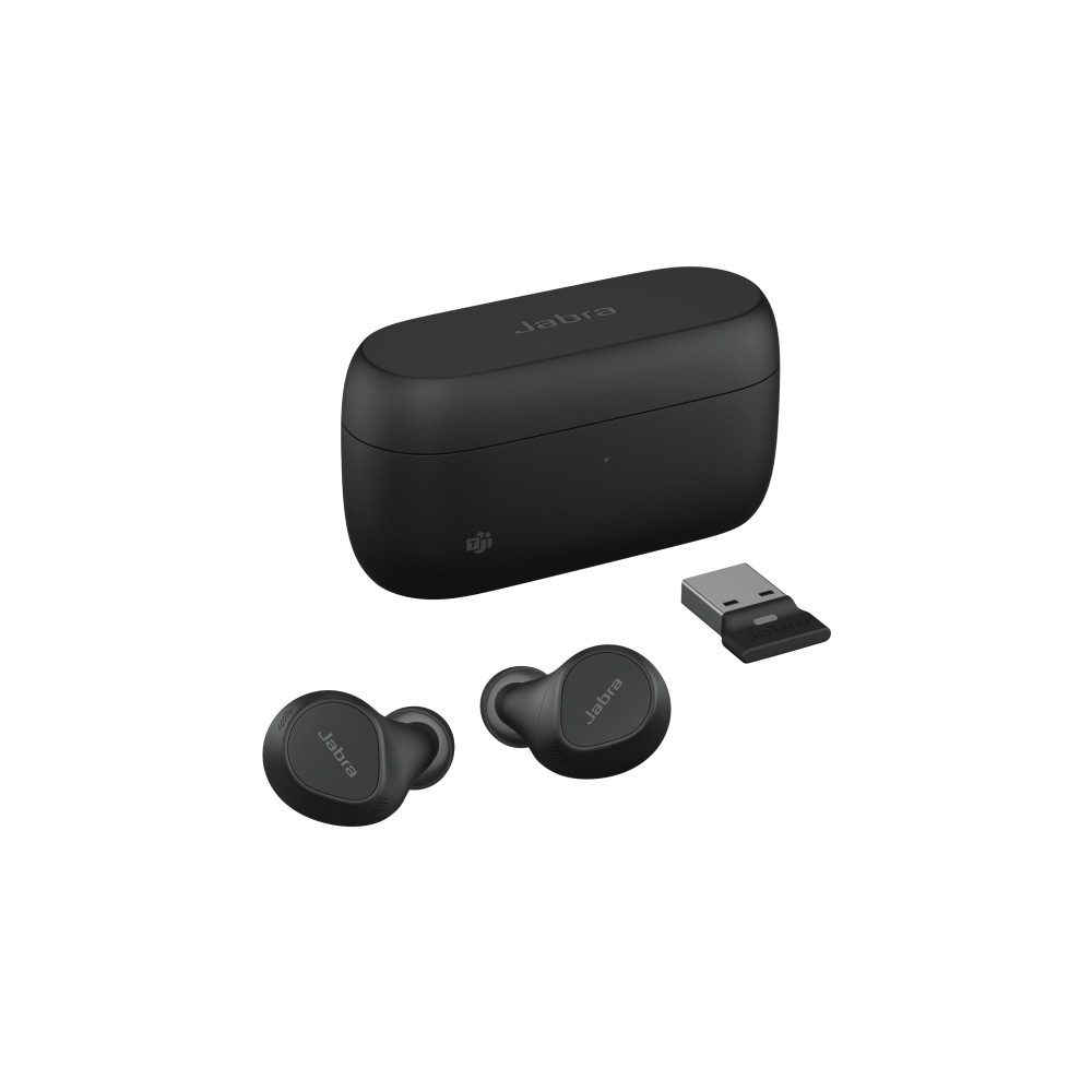 Produktbild för Jabra Evolve2 Buds MS - True wireless-hörlurar med mikrofon - USB-A via Bluetooth-adapter