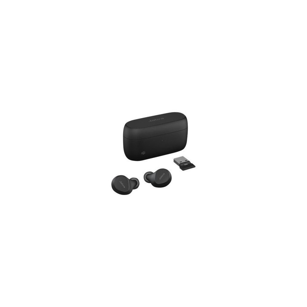 Produktbild för Jabra Evolve2 Buds MS - True wireless-hörlurar med mikrofon - USB-A via Bluetooth-adapter