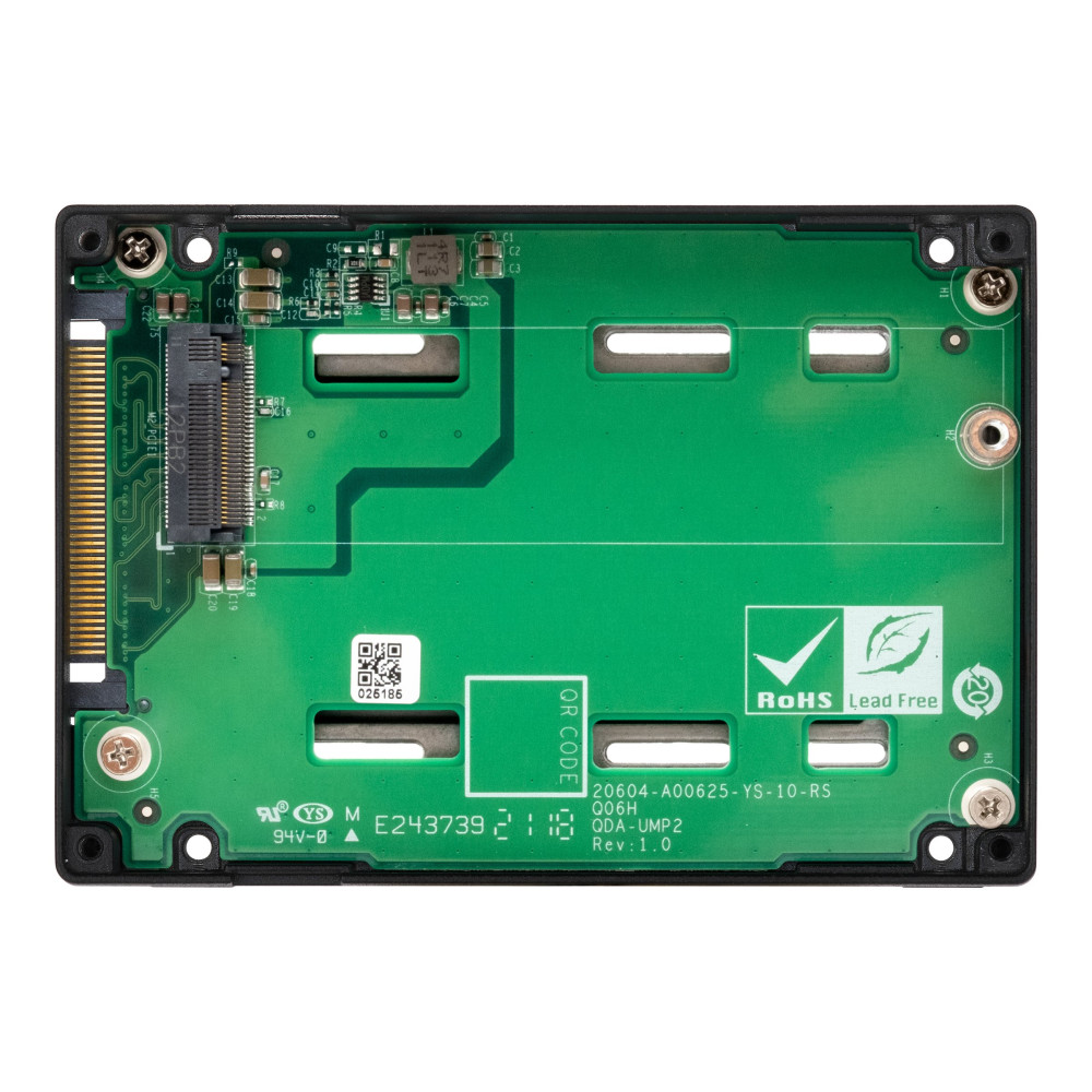 Produktbild för QNAP QDA-UMP4 - gränssnittsadapter - PCIe 4.0 x4 (NVMe) - U.2