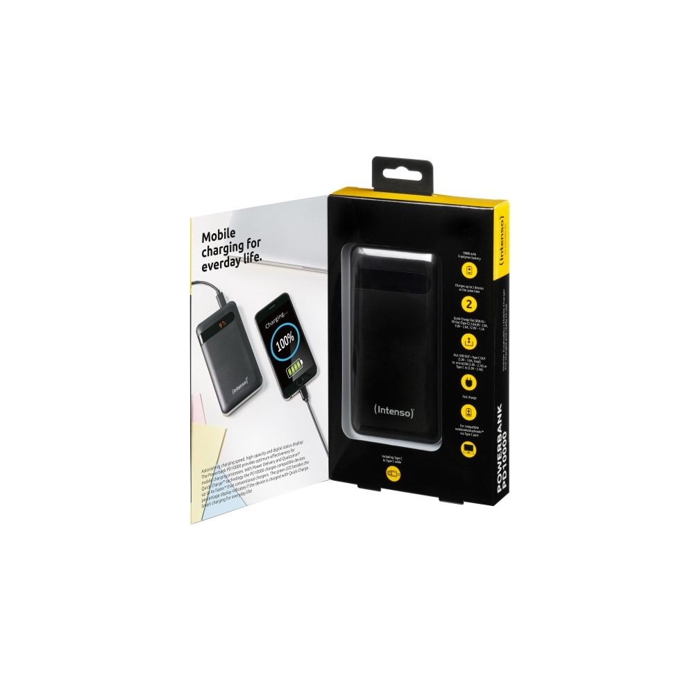 Produktbild för Intenso Powerbank PD10000 strömförsörjningsbank - Li-pol - 24 pin USB-C