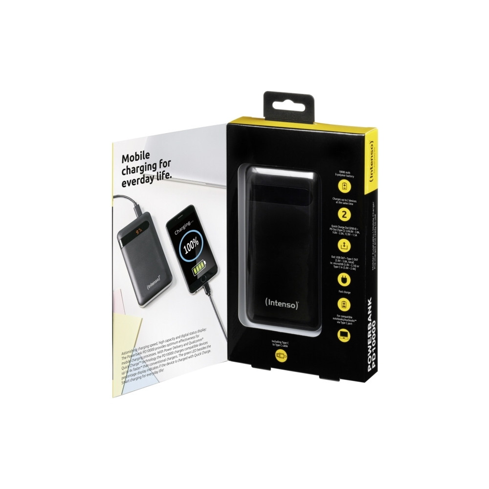 Produktbild för Intenso Powerbank PD10000 strömförsörjningsbank - Li-pol - 24 pin USB-C