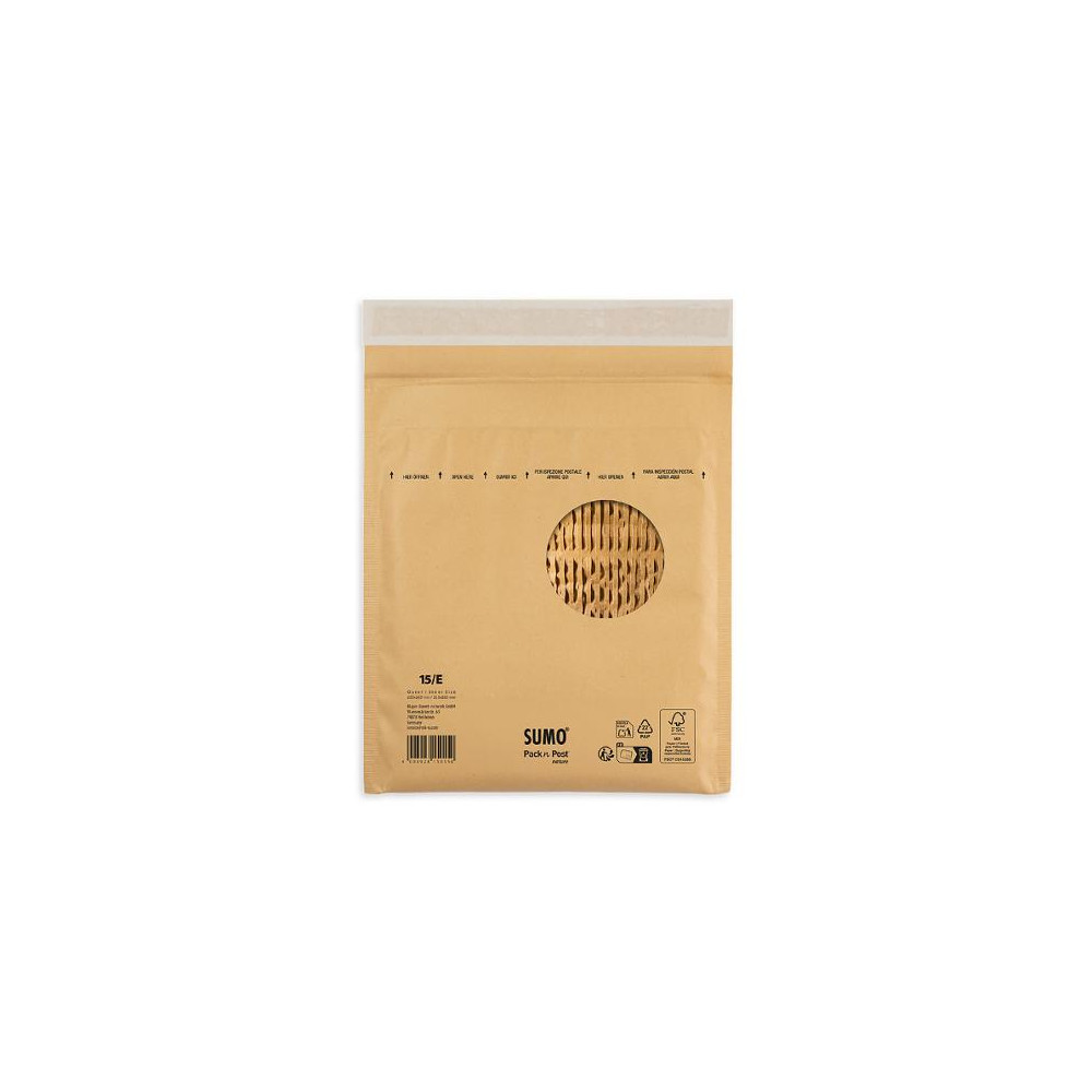 Produktbild för Påse vadderad SUMO 215x265mm brun 100/fp
