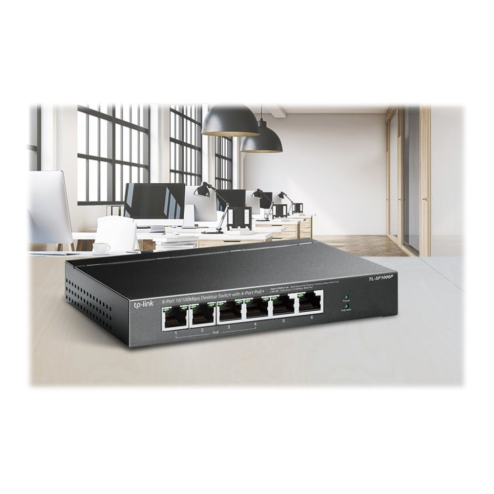 Produktbild för TP-Link TL-SF1006P - V1 - switch - 6 portar - ohanterad