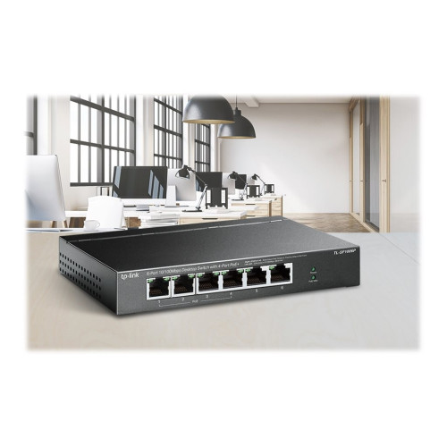 TP-LINK Technologies TP-Link TL-SF1006P - V1 - switch - 6 portar - ohanterad