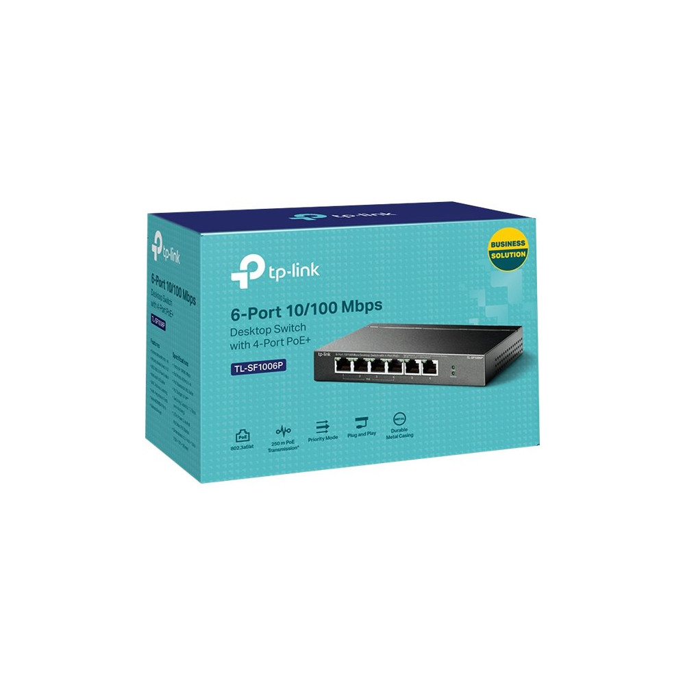 Produktbild för TP-Link TL-SF1006P - V1 - switch - 6 portar - ohanterad