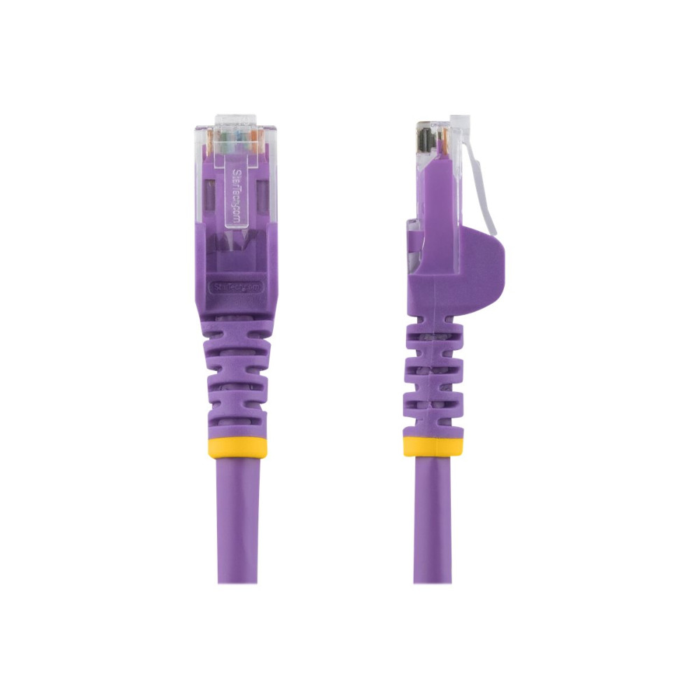 Produktbild för Startech 50cm CAT6 Ethernet Cable, 10 Gigabit Snagless RJ45 650MHz 100W PoE Patch Cord, CAT 6 10GbE UTP Network Cable w/Strain Relief, Purple, Wiring is UL Certified/TIA - Category 6 - 24AWG (N6PATC50CMPL) - nätverkskabel - 50 cm - lila