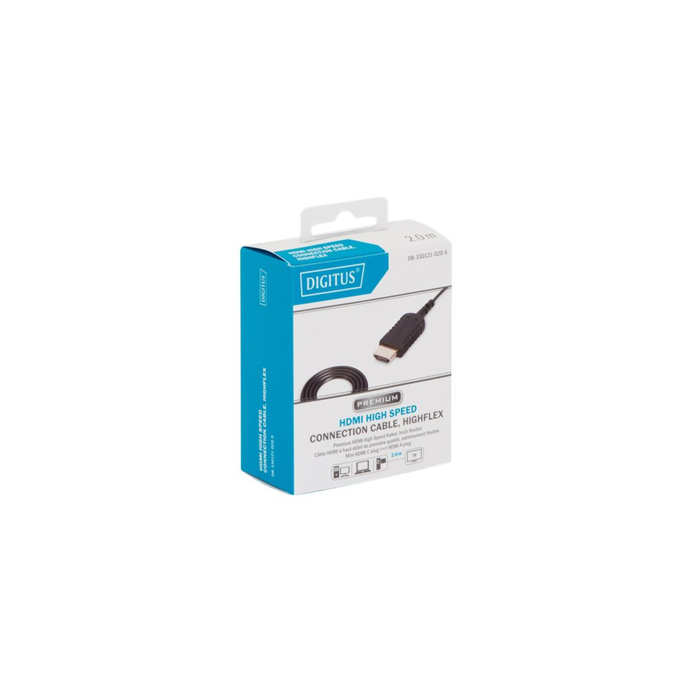 Produktbild för DIGITUS HDMI High Speed Connection Cable - HDMI-kabel - 2 m