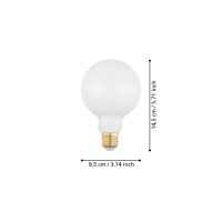 Produktbild för Eglo - LED-glödlampa med filament - form: G95 - E27 - 6 W - varmt vitt ljus - 2700 K - boll
