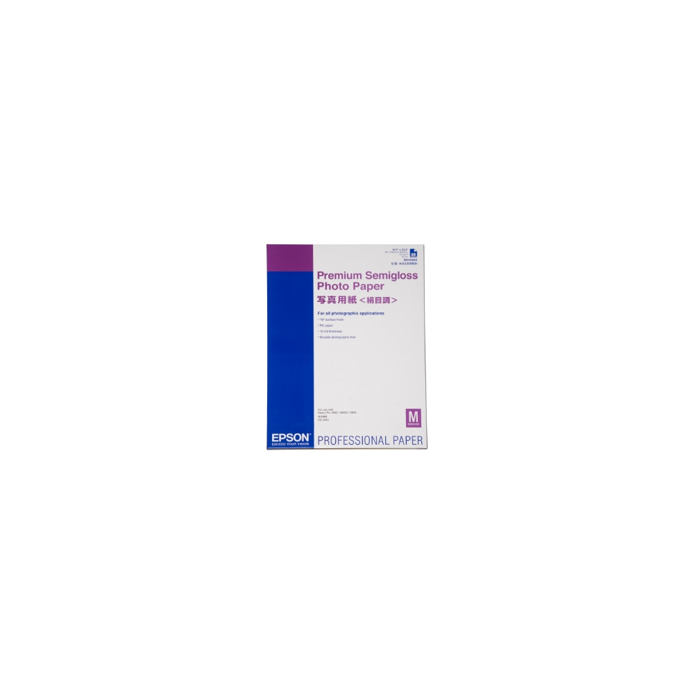 Produktbild för Epson Premium Semigloss Photo Paper - fotopapper - halvblank - 25 ark - A2 - 251 g/m²