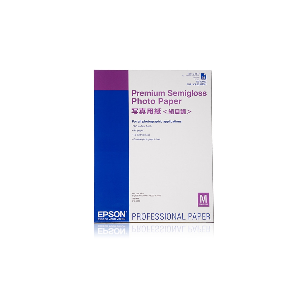 Produktbild för Epson Premium Semigloss Photo Paper - fotopapper - halvblank - 25 ark - A2 - 251 g/m²