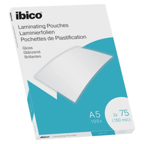 Ibico Ibico blanka A5 lamineringsfickor 75 mikron kristallklara