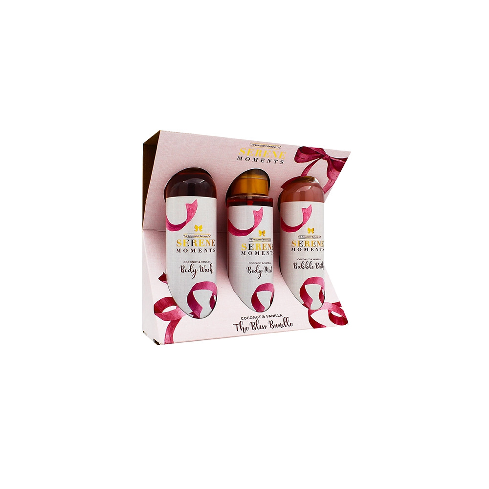 Produktbild för The Indulgent Bathing Co. Serene Moments gift set shower gel 240 ml + bath foam 240 ml + body mist 200 ml
