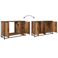 Produktbild för Badrumsmöbelset med låda 3 pcs Gammalt trä Konstruerat trä