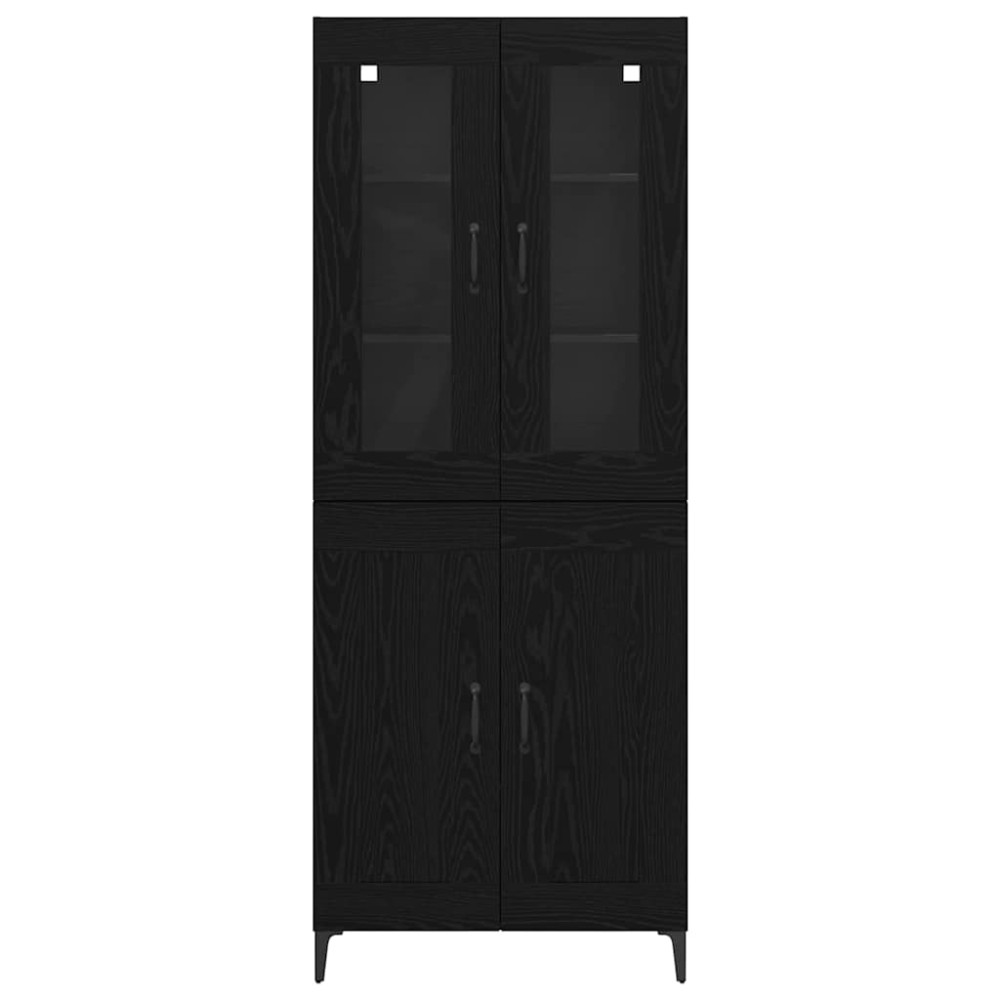 Produktbild för Skåp Svart Ek 69,5 x 34 x 180 cm Konstruerat trä
