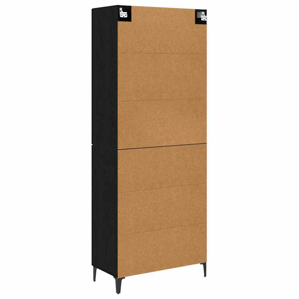 Produktbild för Skåp Svart Ek 69,5 x 34 x 180 cm Konstruerat trä