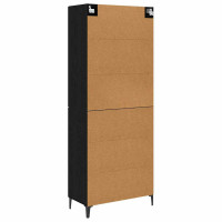 Produktbild för Skåp Svart Ek 69,5 x 34 x 180 cm Konstruerat trä