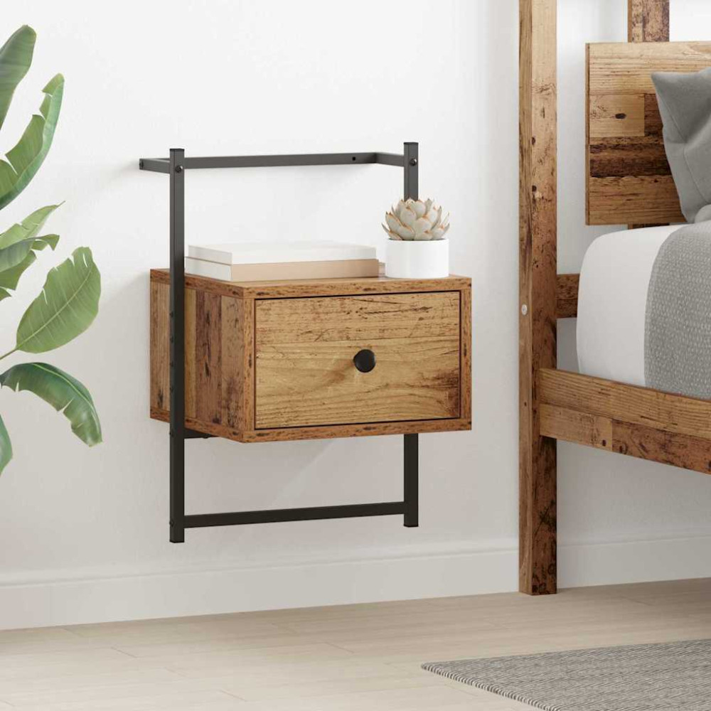 Produktbild för Nattduksbord Gammalt trä 35 x 30 x 51 cm Konstruerat trä