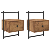 Produktbild för Nattduksbord 2 pcs Gammalt trä 35 x 30 x 51 cm Konstruerat trä