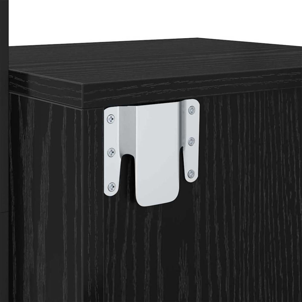 Produktbild för Nattduksbord 2 pcs Svart Ek 35 x 30 x 51 cm Konstruerat trä