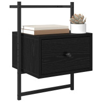 Produktbild för Nattduksbord 2 pcs Svart Ek 35 x 30 x 51 cm Konstruerat trä