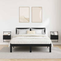 Produktbild för Nattduksbord 2 pcs Svart Ek 35 x 30 x 51 cm Konstruerat trä