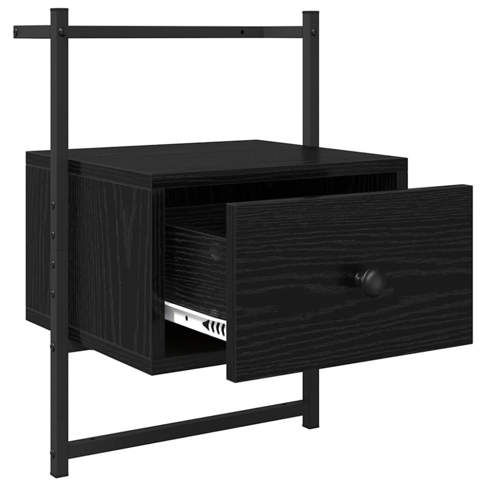 Produktbild för Nattduksbord 2 pcs Svart Ek 35 x 30 x 51 cm Konstruerat trä