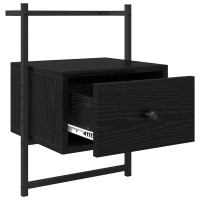 Produktbild för Nattduksbord 2 pcs Svart Ek 35 x 30 x 51 cm Konstruerat trä