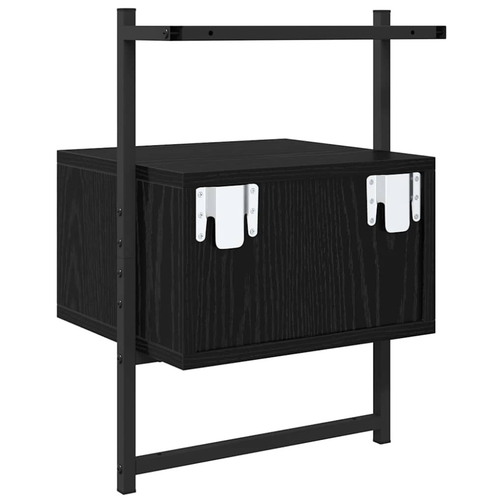 Produktbild för Nattduksbord 2 pcs Svart Ek 35 x 30 x 51 cm Konstruerat trä