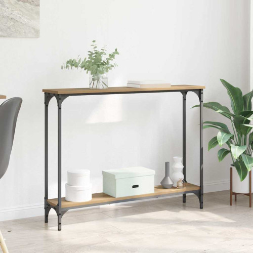 vidaXL Konsolbord Artisan Ek 100 x 22,5 x 75 cm Konstruerat trä