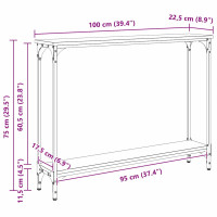 Produktbild för Konsolbord Artisan Ek 100 x 22,5 x 75 cm Konstruerat trä