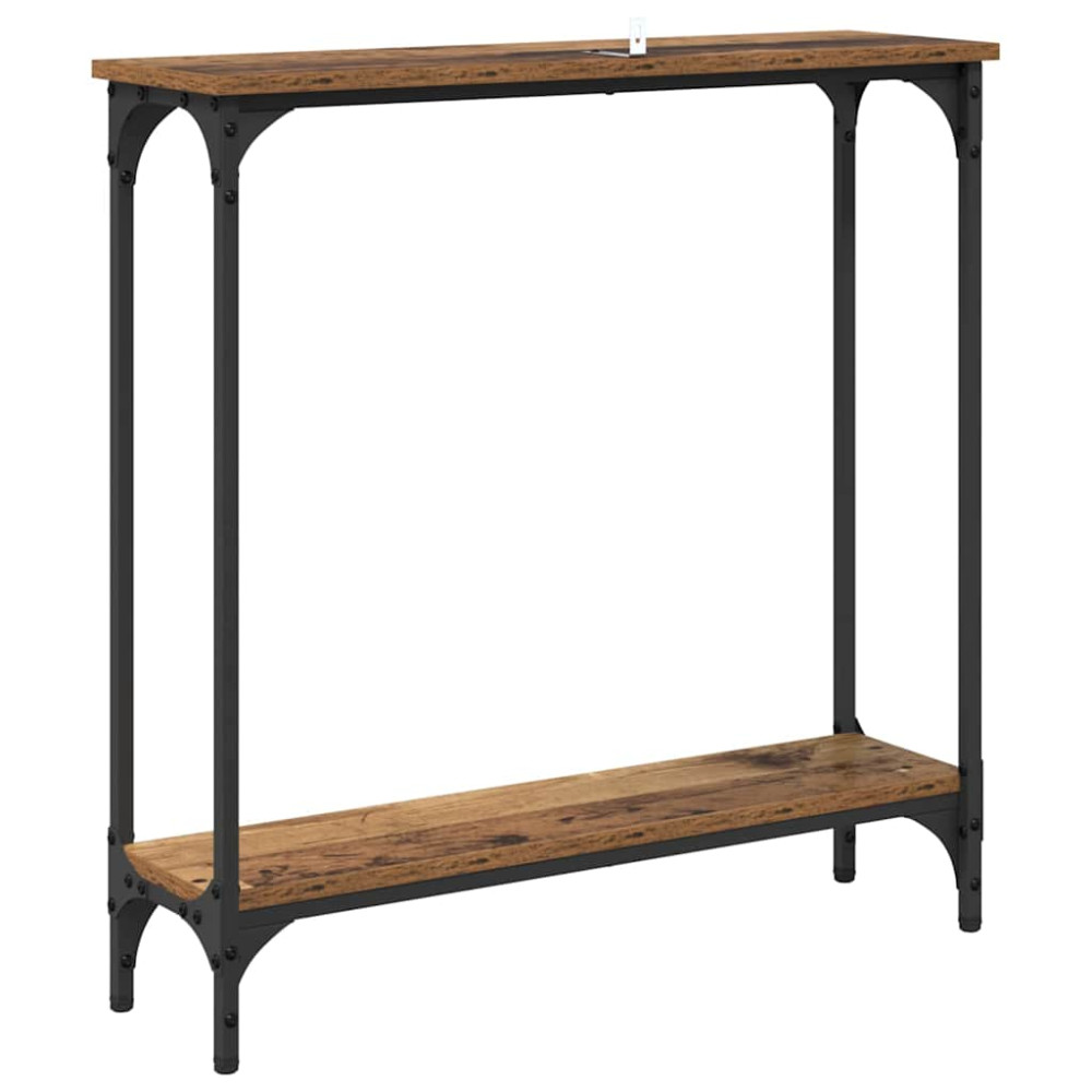 Produktbild för Konsolbord Gammalt trä 75 x 22,5 x 75 cm Konstruerat trä