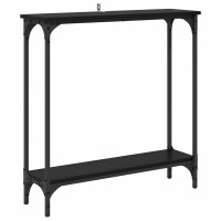 Produktbild för Konsolbord med hylla Svart Ek 75 x 22,5 x 75 cm Konstruerat trä