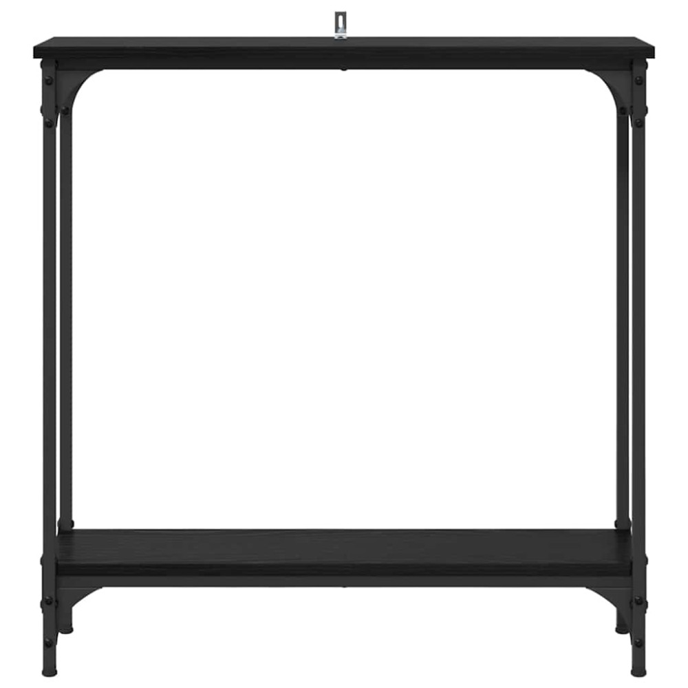 Produktbild för Konsolbord med hylla Svart Ek 75 x 22,5 x 75 cm Konstruerat trä