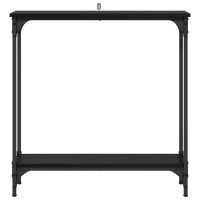Produktbild för Konsolbord med hylla Svart Ek 75 x 22,5 x 75 cm Konstruerat trä