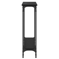 Produktbild för Konsolbord med hylla Svart Ek 75 x 22,5 x 75 cm Konstruerat trä