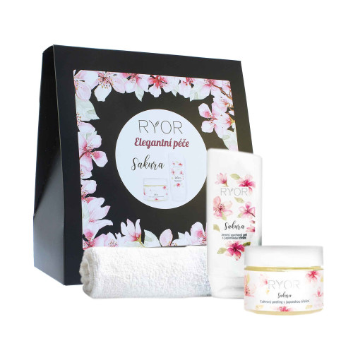 Ryor RYOR Sakura dárková sada peeling 325 g + sprchový gel 200 ml