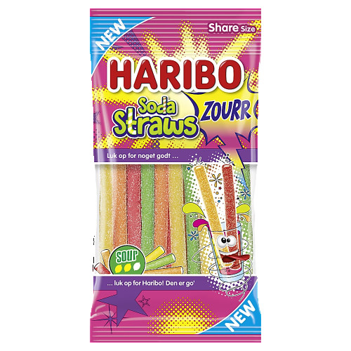 Haribo Soda Straws Zourr 90g - Godis